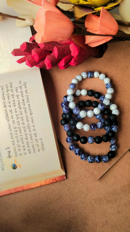 Grey Marble Beads Bracelet