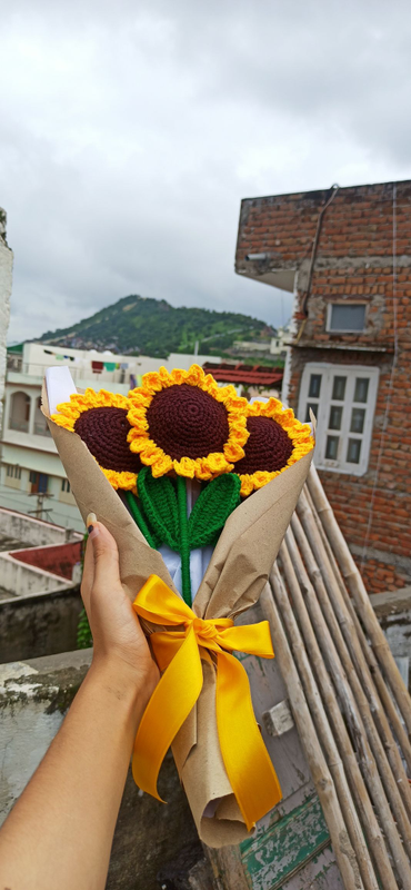 🌞 Handmade Crochet Sunflower Bouquet🌞